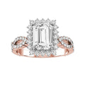 Emerald Cut Lab-grown Diamond Bridal Ring — down