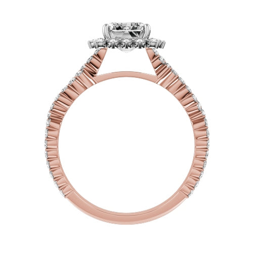 Emerald Cut Lab-grown Diamond Bridal Ring — front