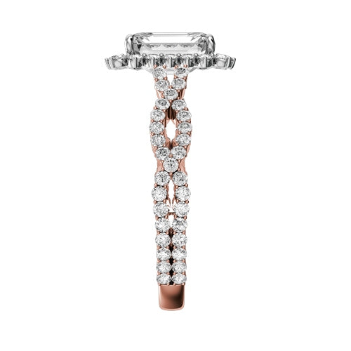 Emerald Cut Lab-grown Diamond Bridal Ring — side