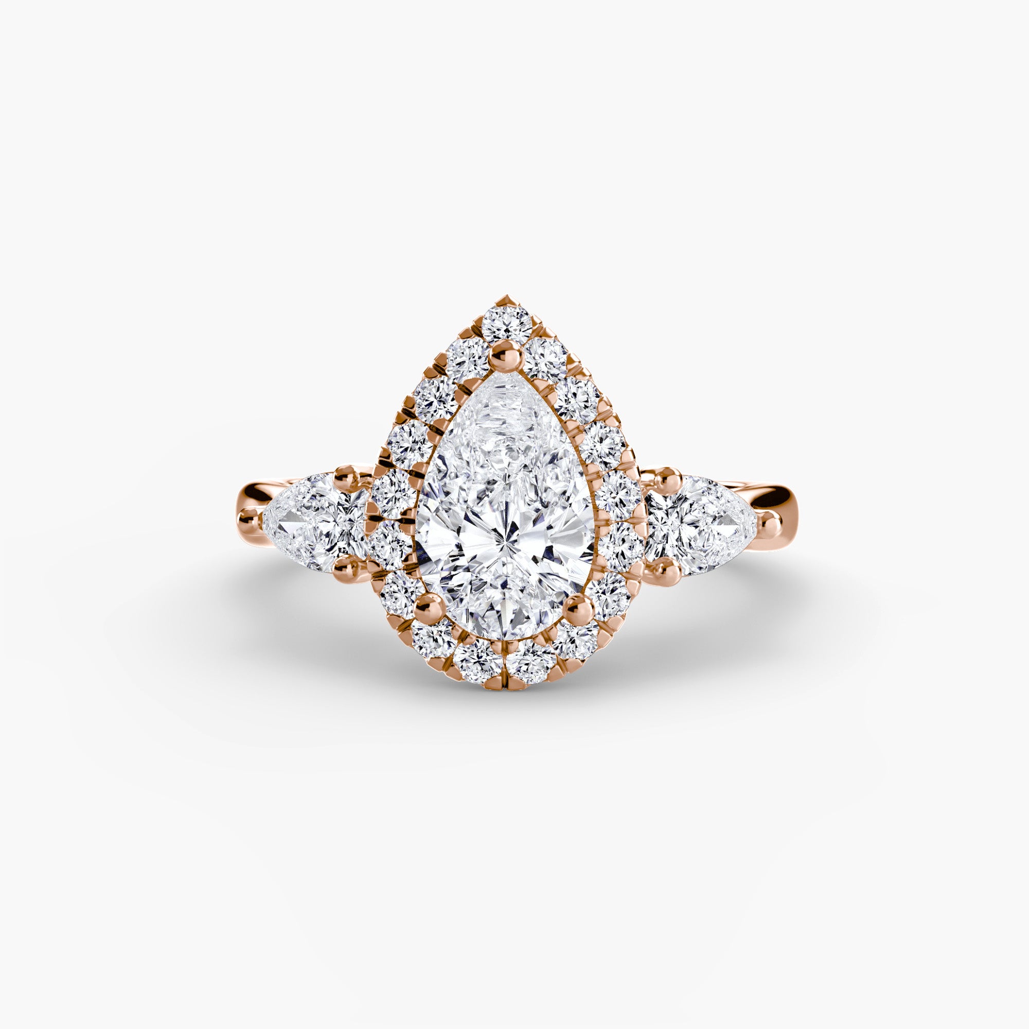 The Celeste Three-Stone Halo
