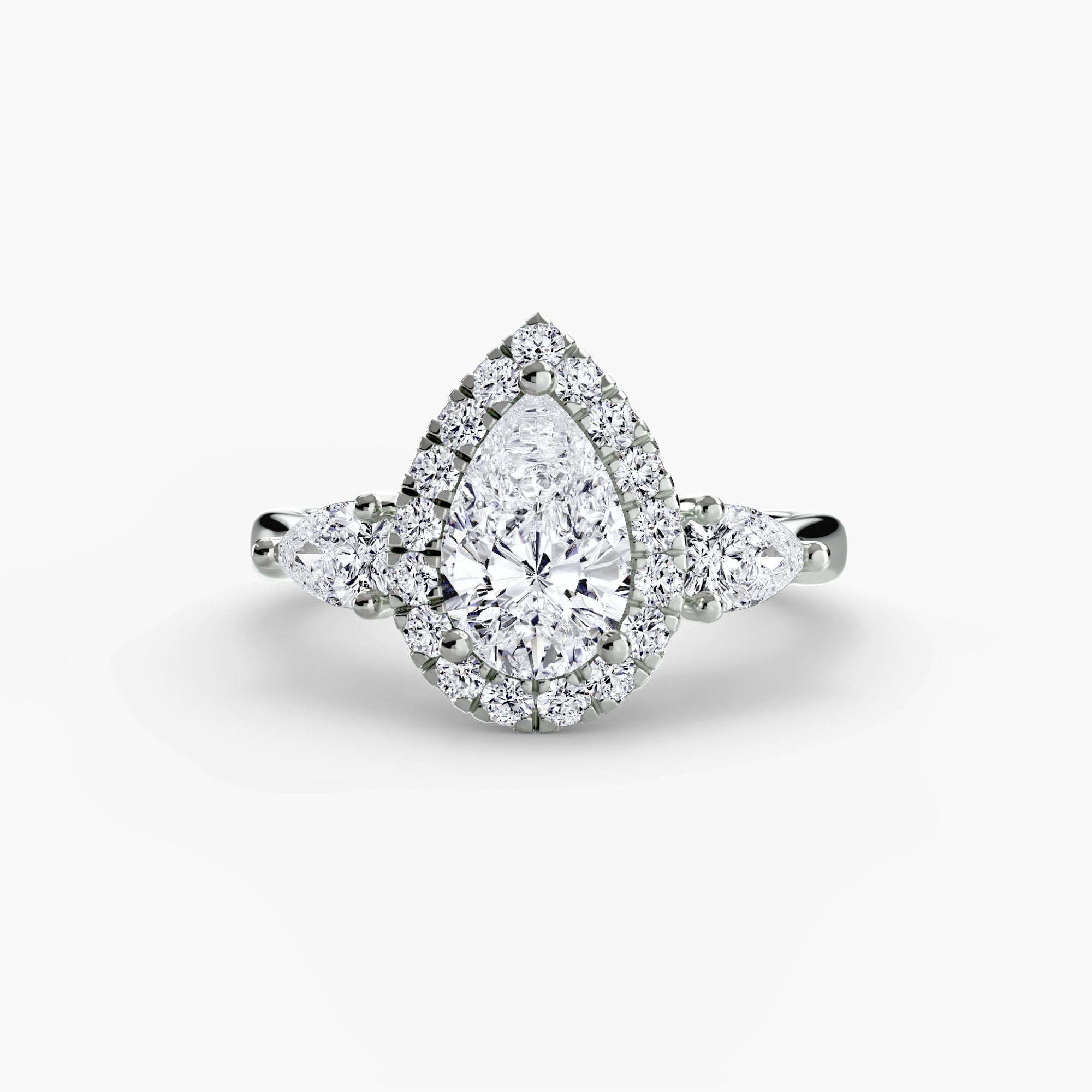 The Celeste Three-Stone Halo