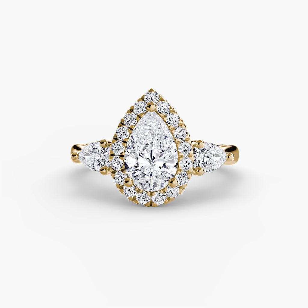 The Celeste Three-Stone Halo