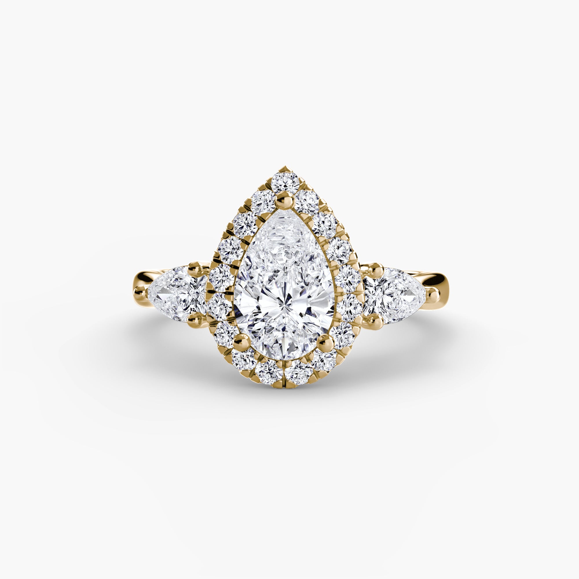 The Celeste Three-Stone Halo
