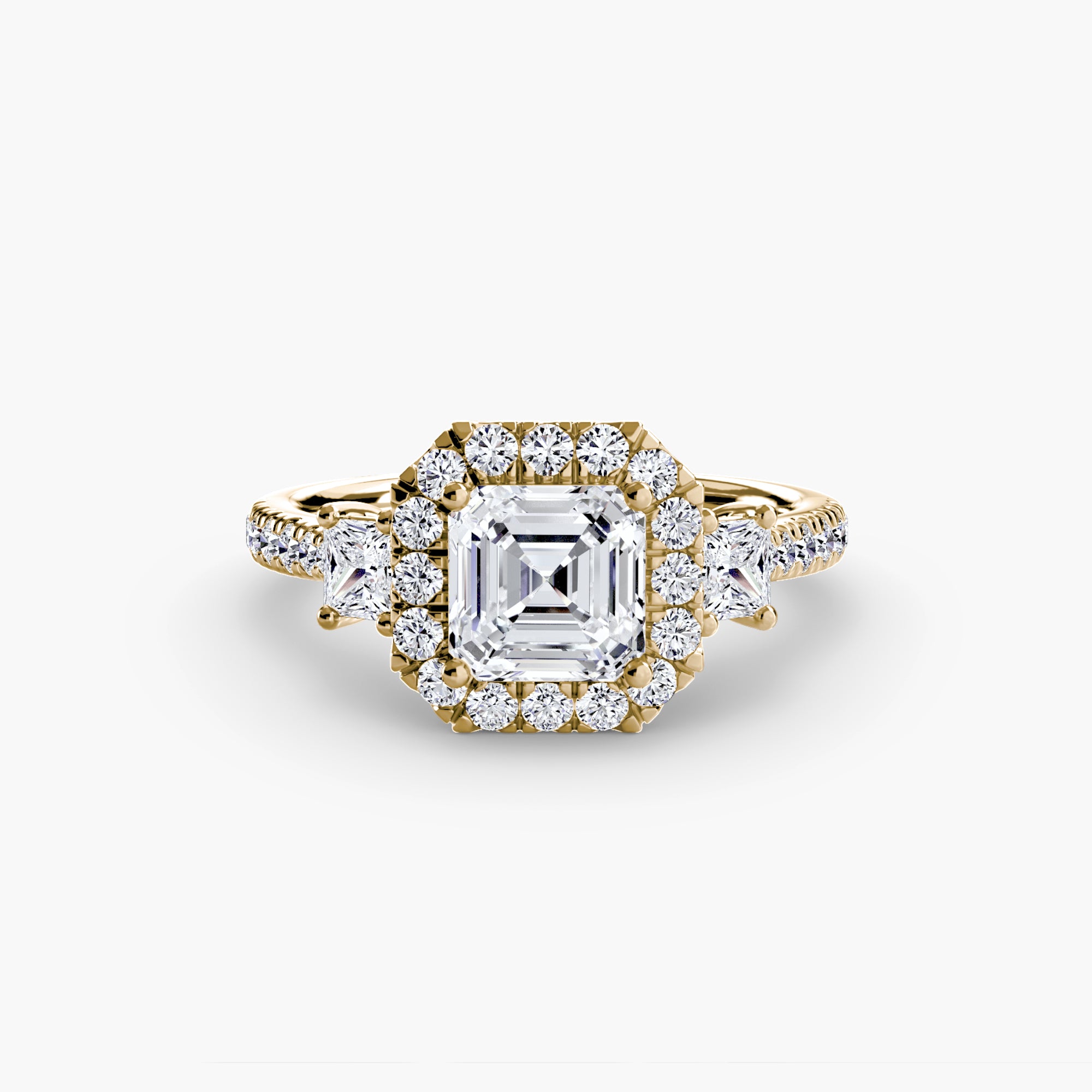 The Aurora Three-Stone Halo