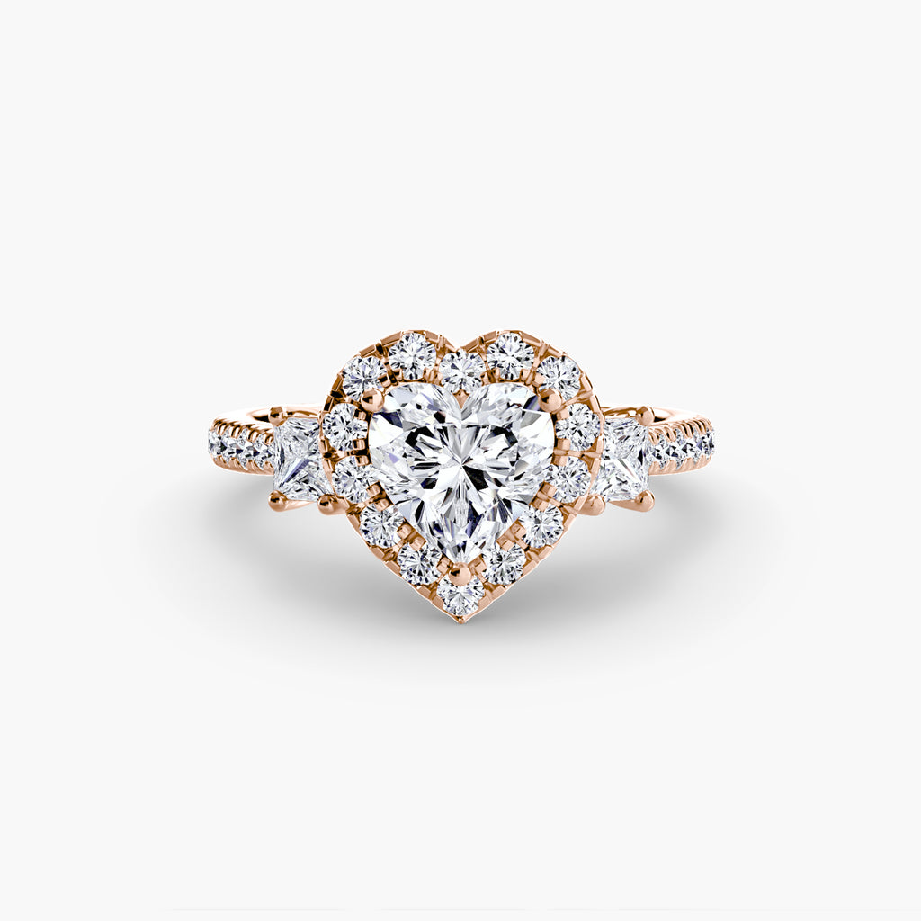 The Aurora Three-Stone Halo