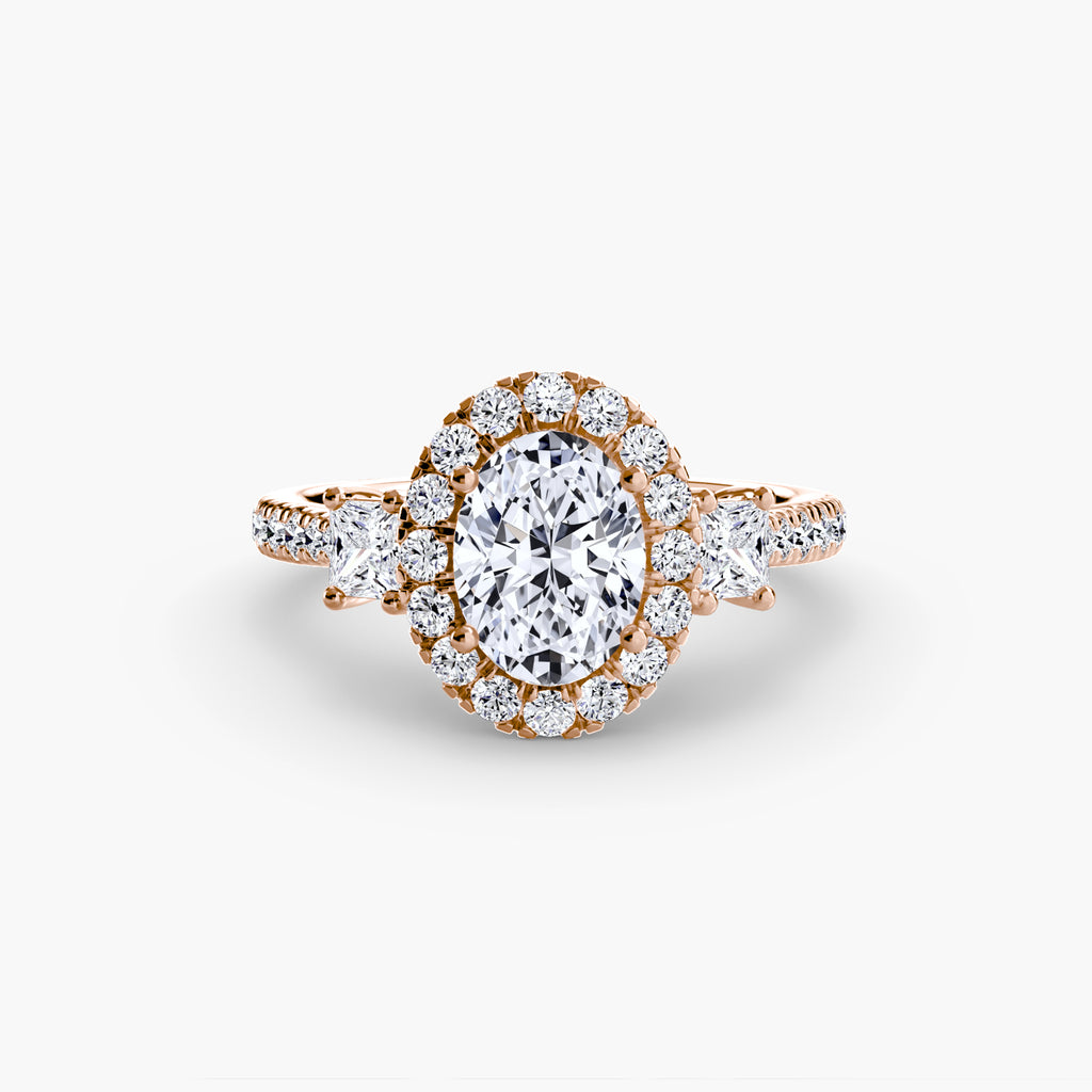 The Aurora Three-Stone Halo