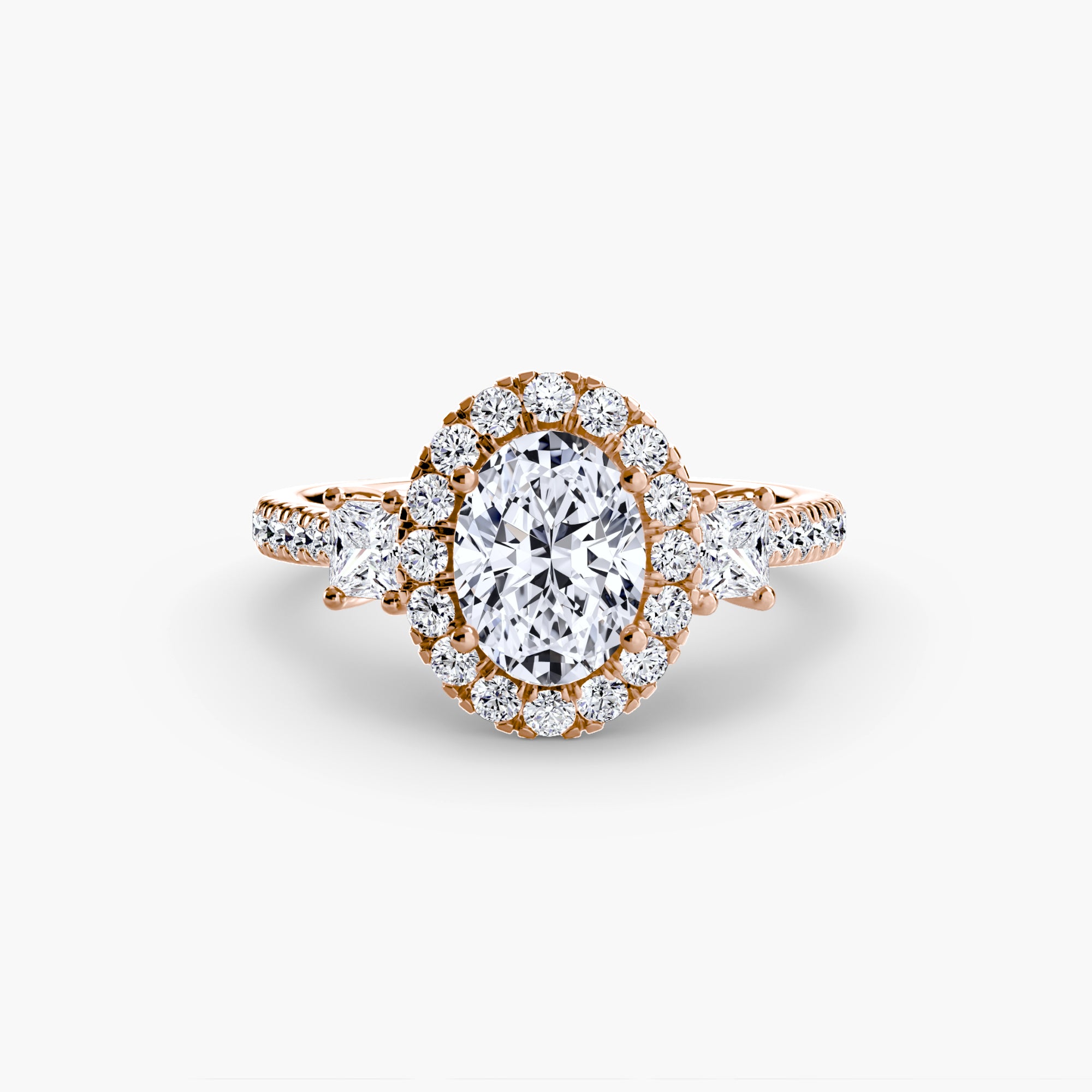 The Aurora Three-Stone Halo