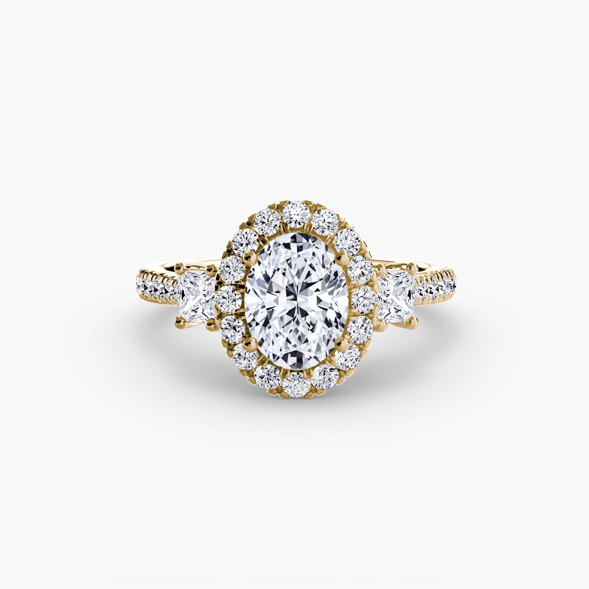 The Aurora Three-Stone Halo