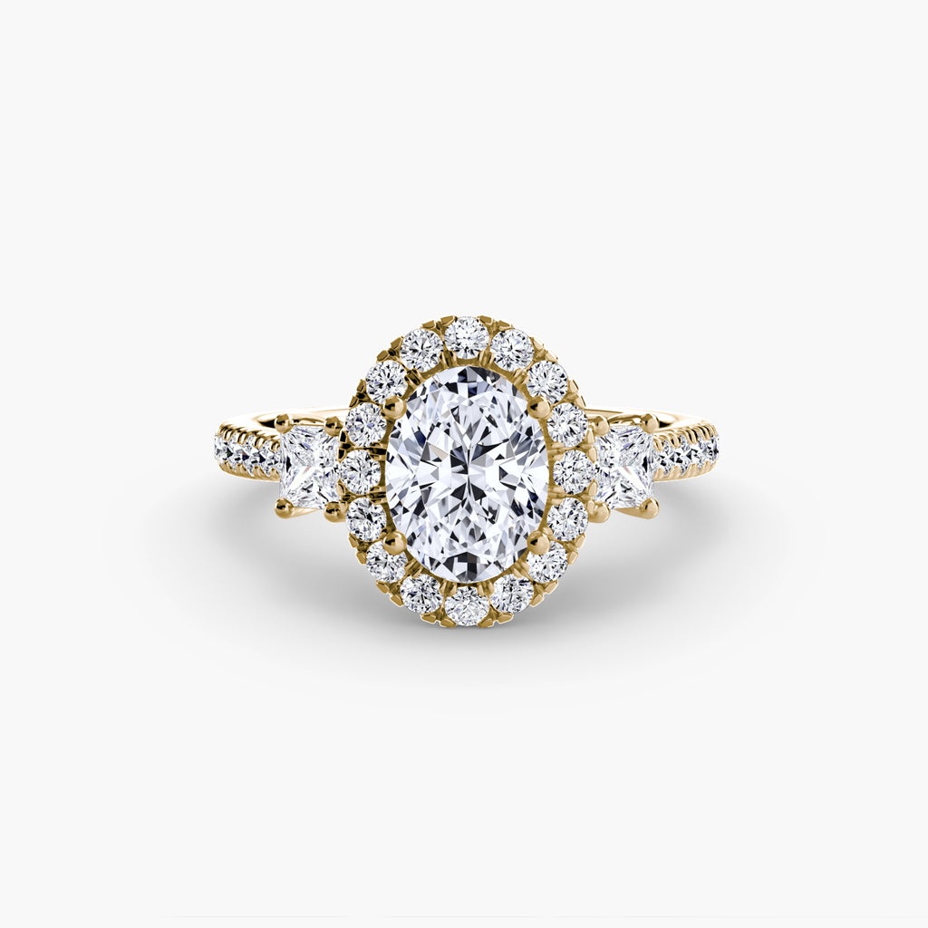 The Aurora Three-Stone Halo