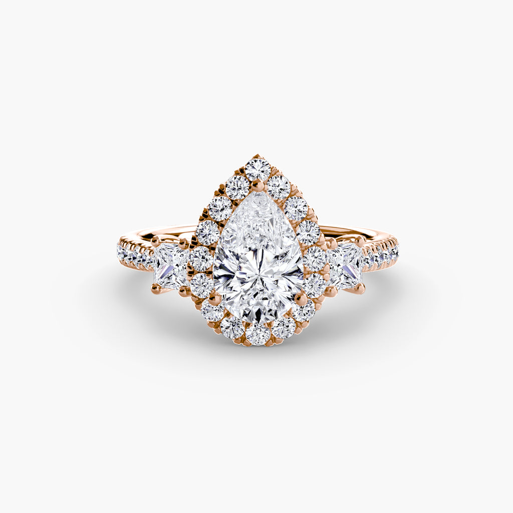 The Aurora Three-Stone Halo