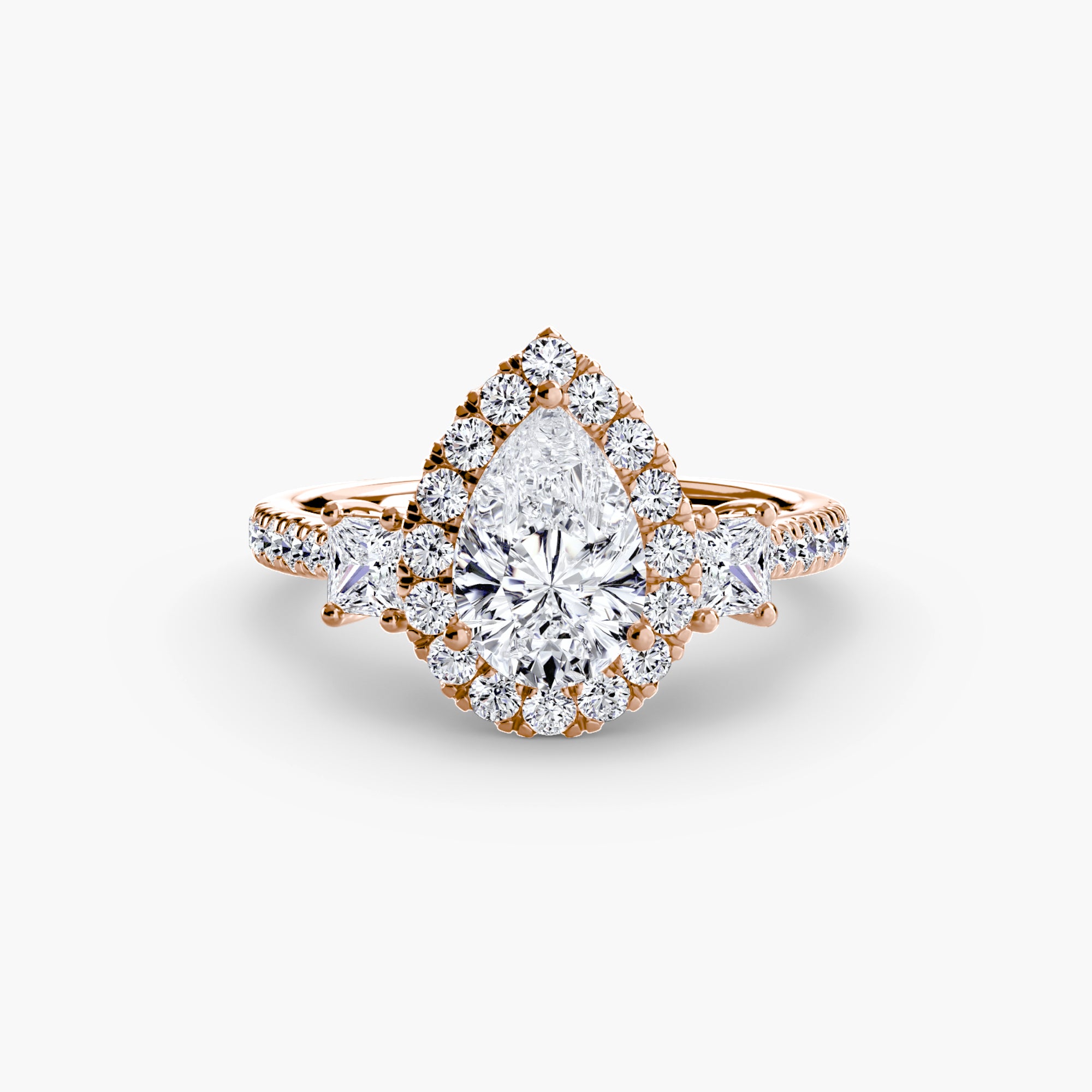 The Aurora Three-Stone Halo