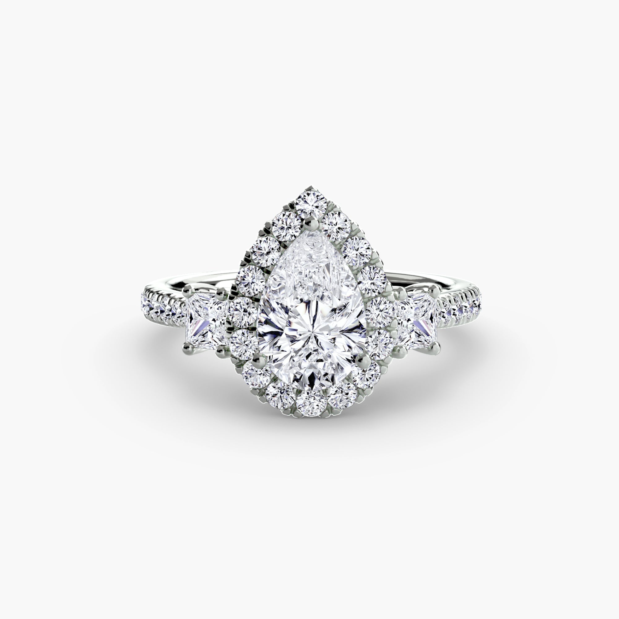 The Aurora Three-Stone Halo