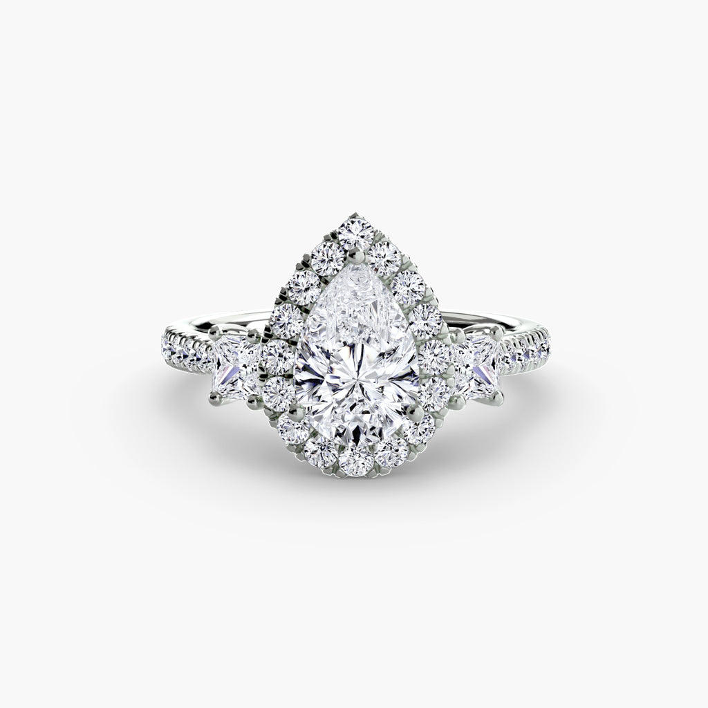 The Aurora Three-Stone Halo