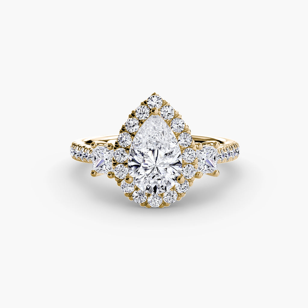 The Aurora Three-Stone Halo
