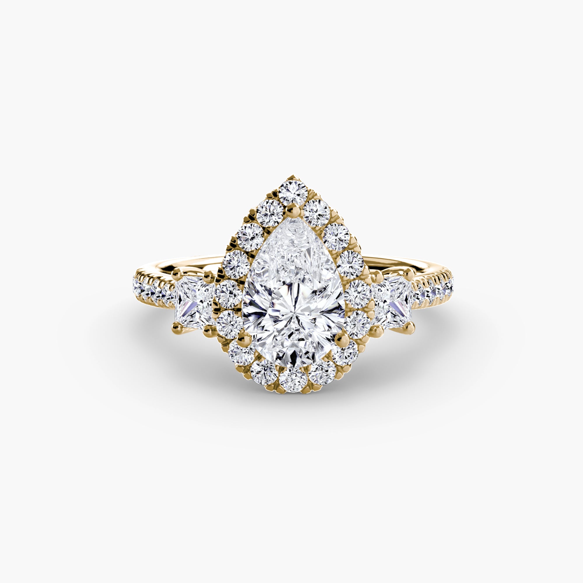 The Aurora Three-Stone Halo