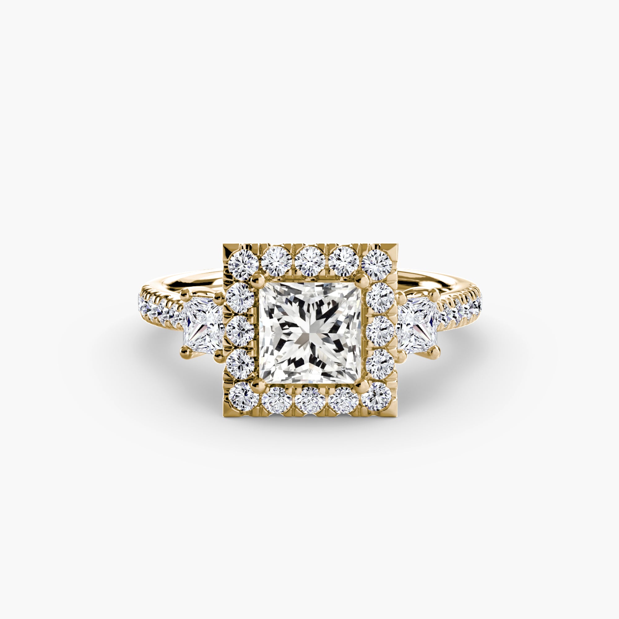 The Aurora Three-Stone Halo