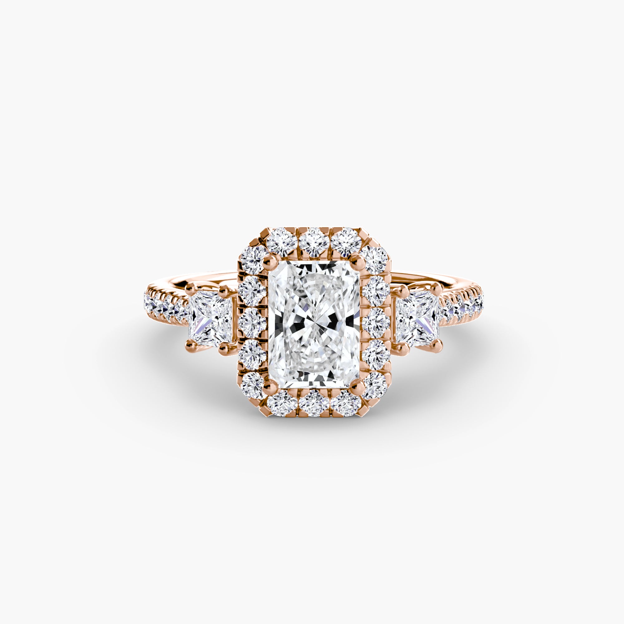 The Aurora Three-Stone Halo