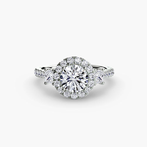 The Aurora Three-Stone Halo