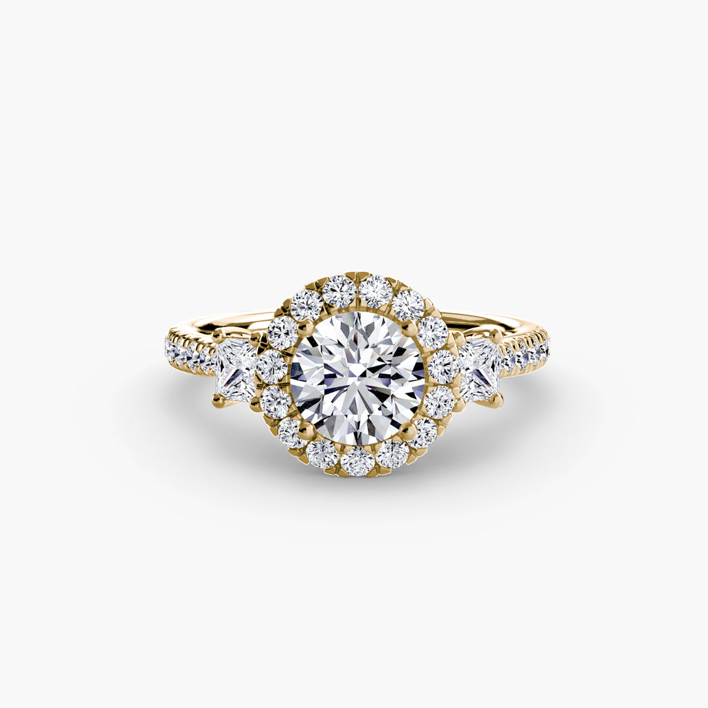 The Aurora Three-Stone Halo
