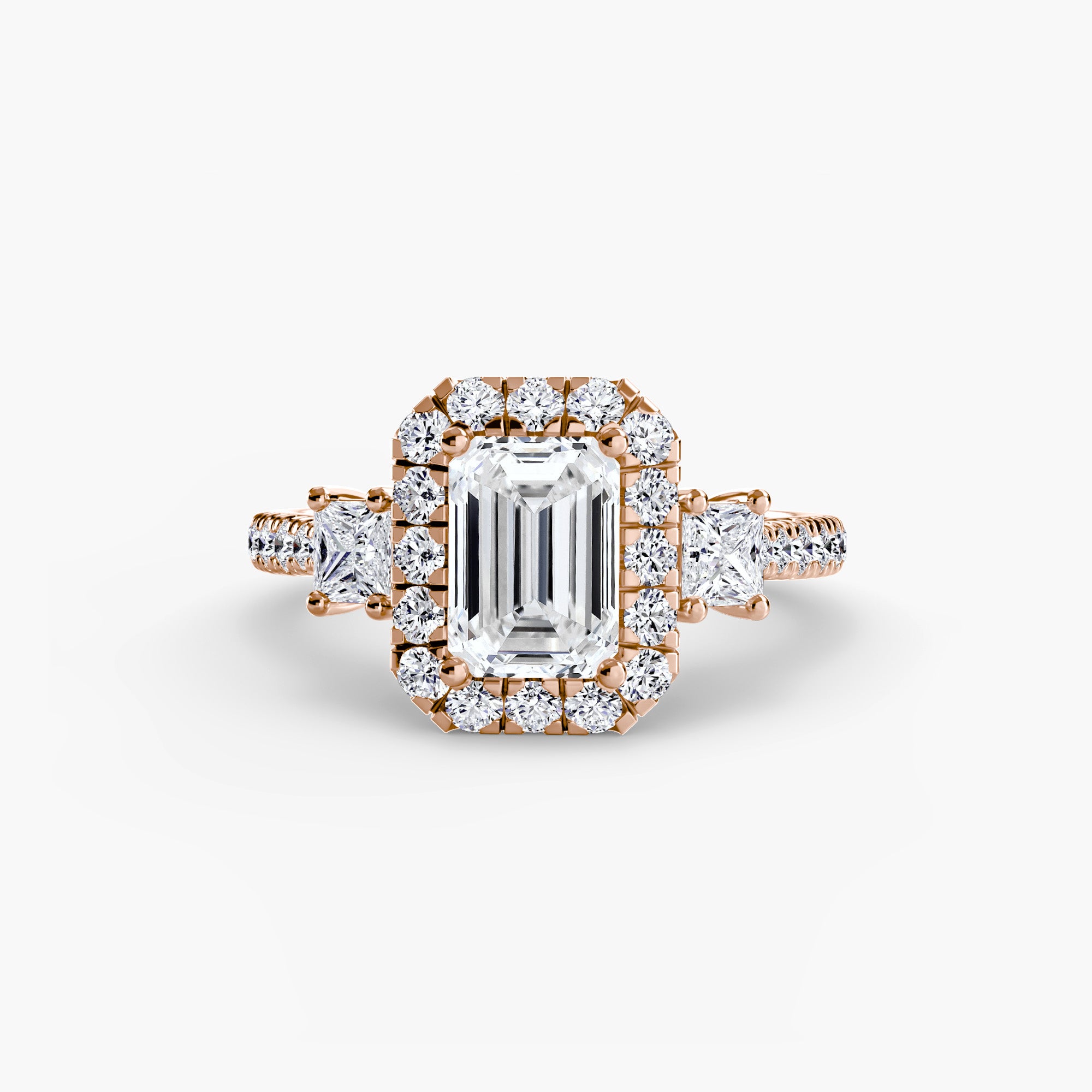 The Aurora Three-Stone Halo