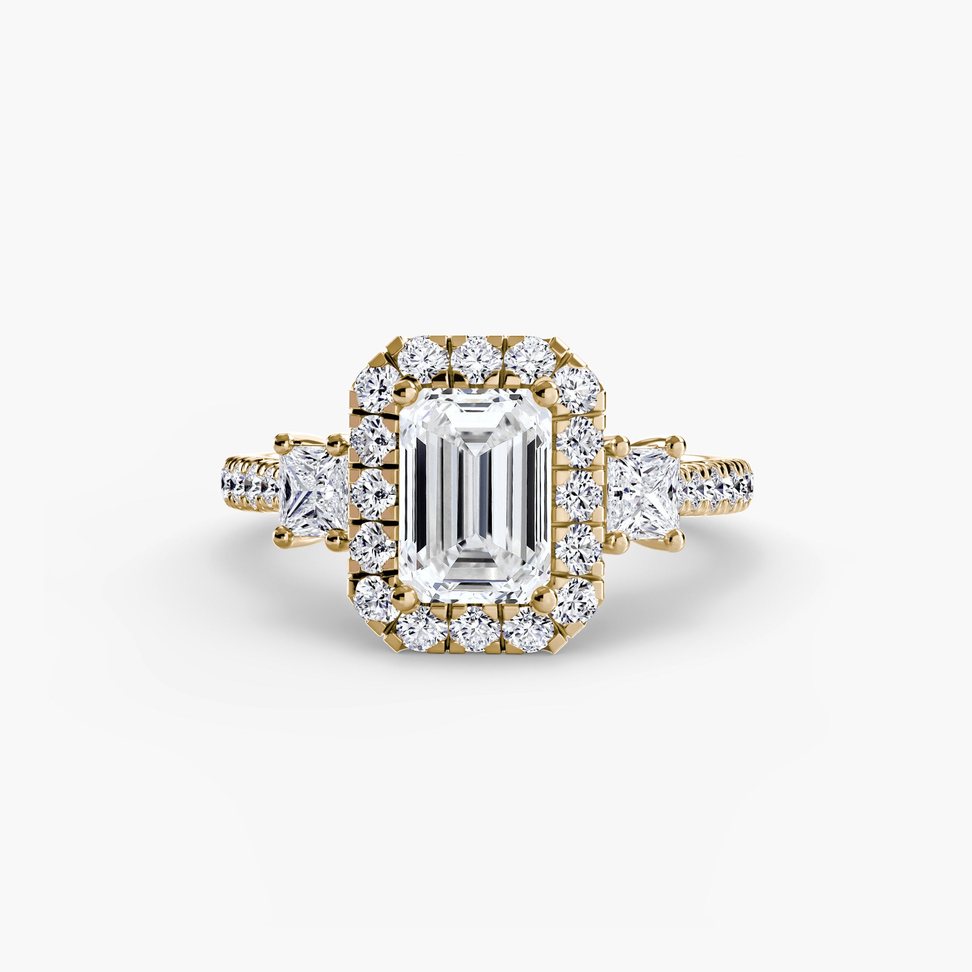 The Aurora Three-Stone Halo