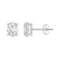 3 Carat Oval Lab Grown Diamond Stud Earrings White Gold angle view