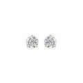 1 Carat Round Brilliant Lab Grown Diamond Stud Earrings White Gold angle view