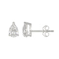 2 Carat Pear Lab Grown Diamond Stud Earrings White Gold angle view