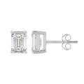 3 Carat Emerald Cut Lab Grown Diamond Stud Earrings White Gold angle view