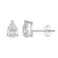 3 Carat Pear Lab Grown Diamond Stud Earrings White Gold angle view