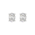 4 Carat Oval Lab Grown Diamond Stud Earrings White Gold angle view