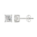 2.5 Carat Princess Lab Grown Diamond Stud Earrings White Gold angle view
