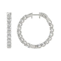 5 Carat Inside-Out Round Lab Grown Diamond Hoop Earrings White Gold angle view