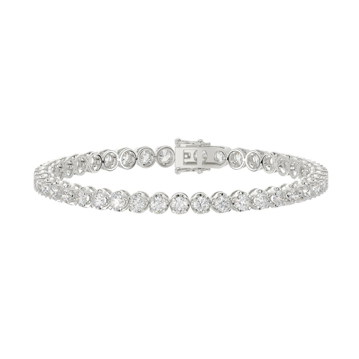 Lightweight Fusion Lab Grown Diamond Tennis Bracelet approx. 5 ct White Gold angle view