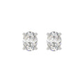 2.5 Carat Oval Lab Grown Diamond Stud Earrings White Gold angle view
