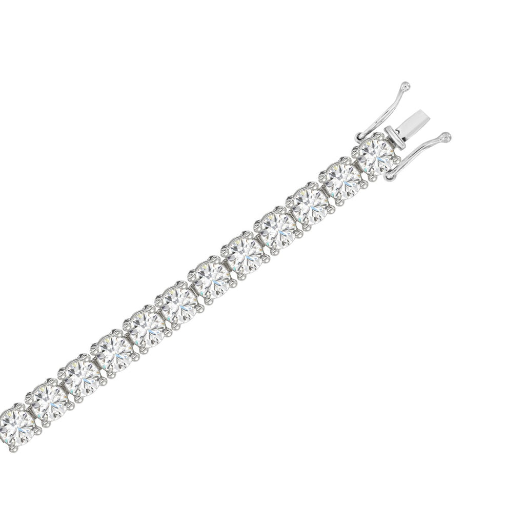 Classic 4 Prong Lab Grown Diamond Tennis Bracelet approx. 3 ct White Gold down view