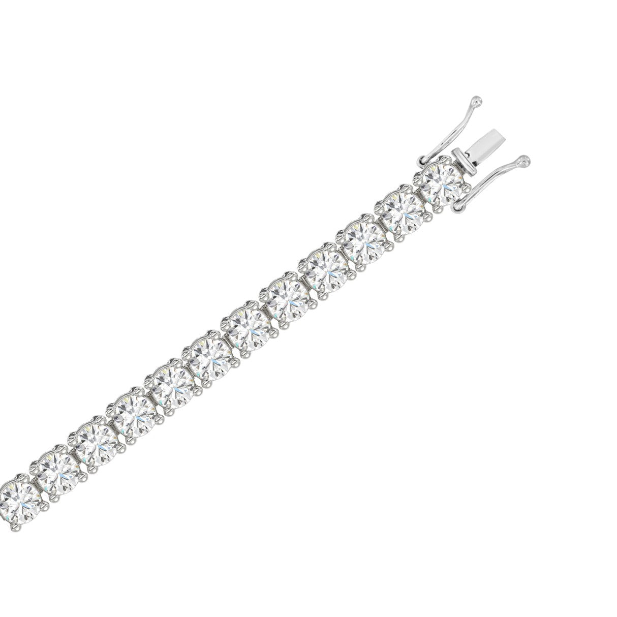 Classic 4 Prong Lab Grown Diamond Tennis Bracelet approx. 3 ct White Gold down view