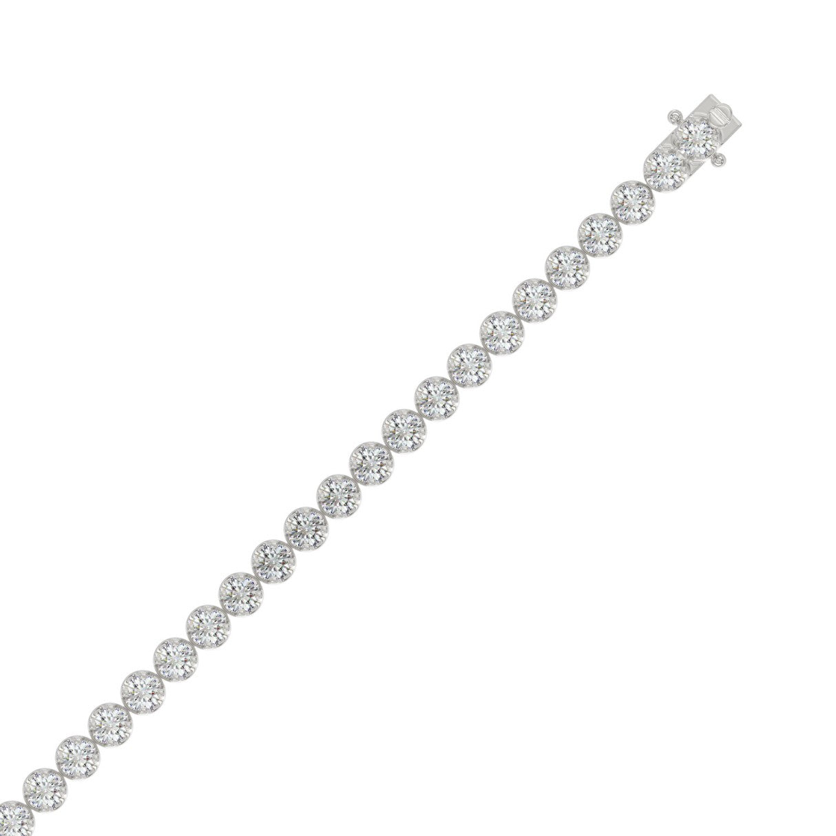 Lightweight Fusion Lab Grown Diamond Tennis Bracelet approx. 5 ct White Gold down view
