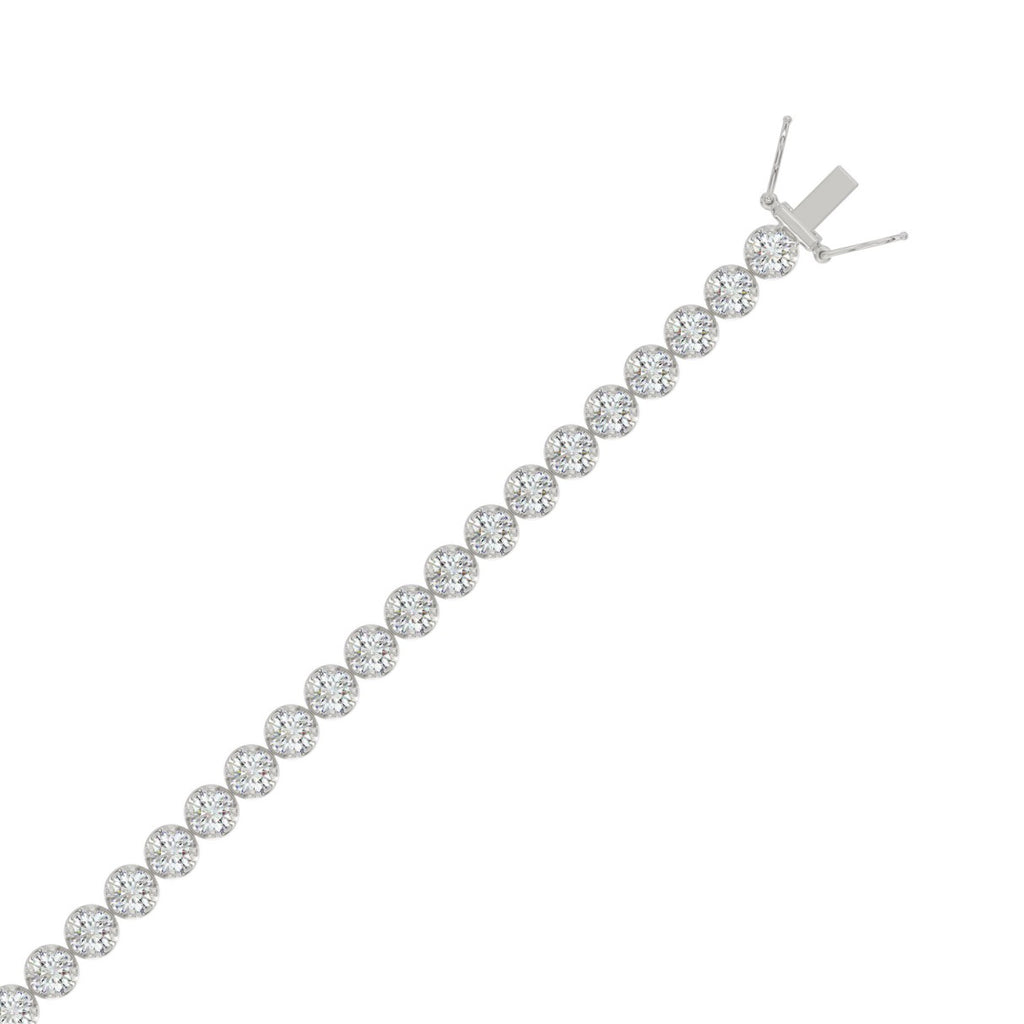 Lightweight Fusion Lab Grown Diamond Tennis Bracelet approx. 7 ct White Gold flat view