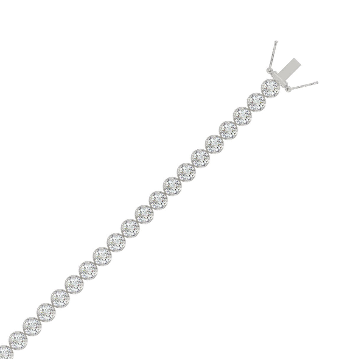 Lightweight Fusion Lab Grown Diamond Tennis Bracelet approx. 7 ct White Gold flat view