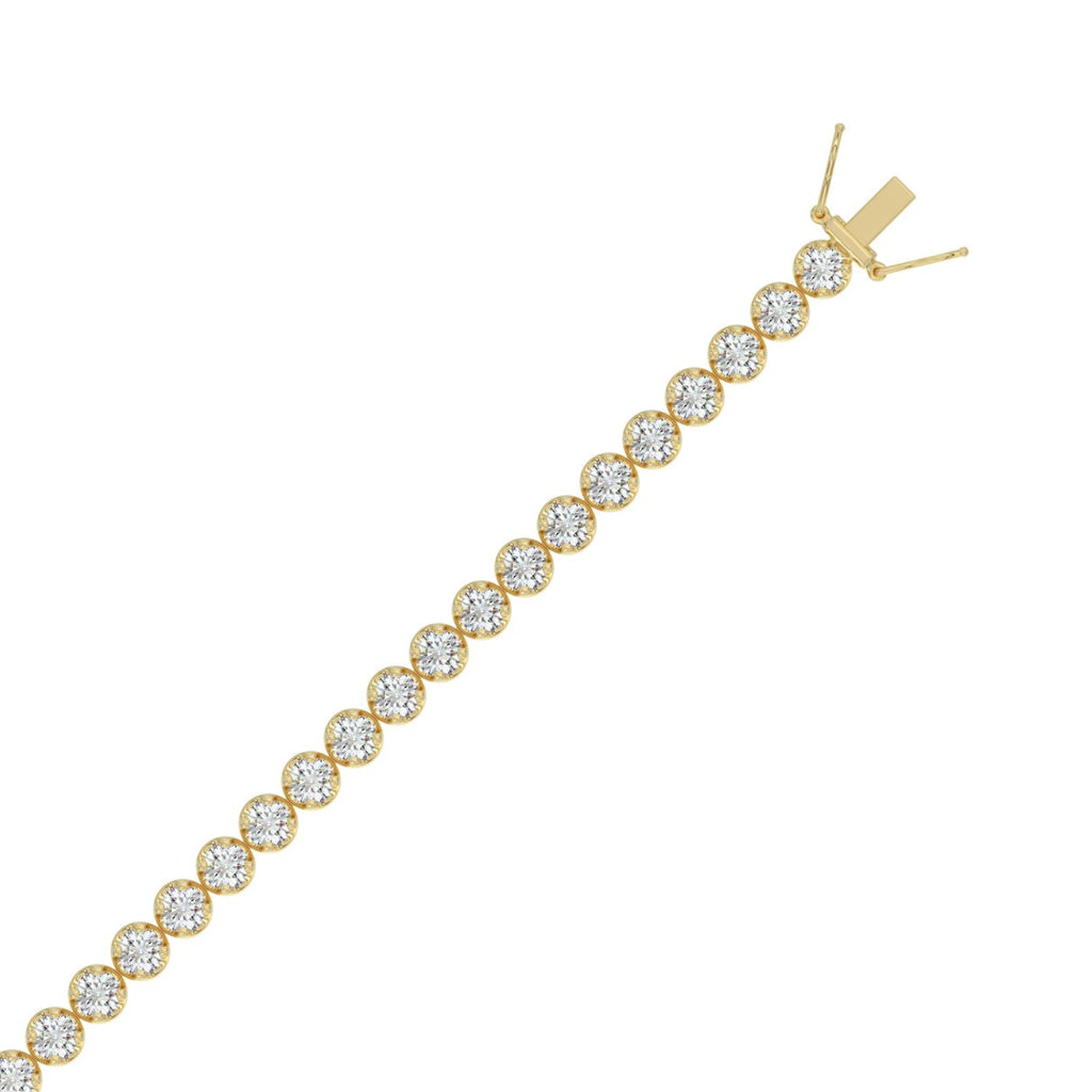 Lightweight Fusion Lab Grown Diamond Tennis Bracelet approx. 5 ct Yellow Gold flat view