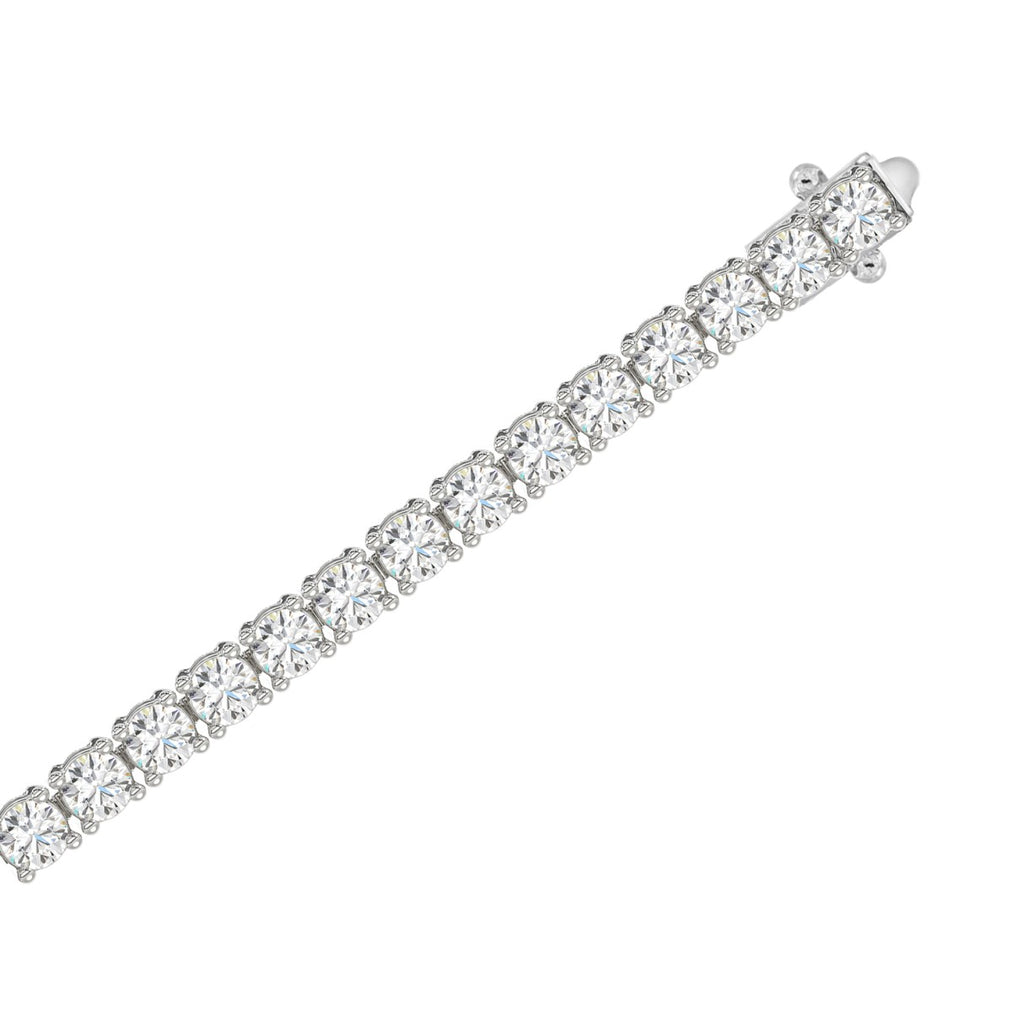 Classic 4 Prong Lab Grown Diamond Tennis Bracelet approx. 3 ct White Gold flat view